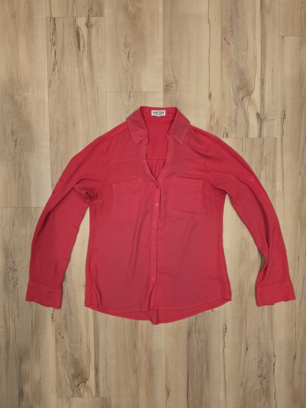Express Women’s Red Button-Down Shirt